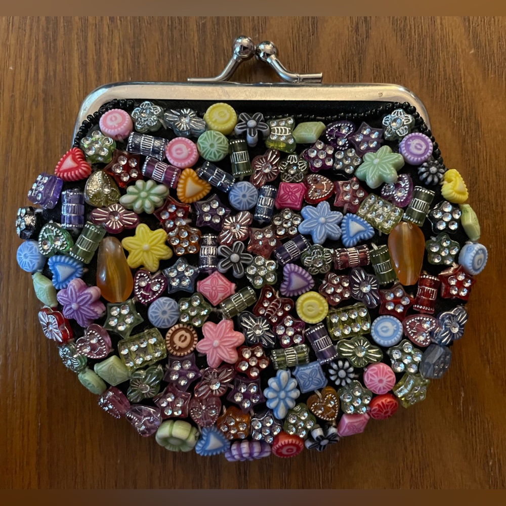 Vintage LaViola Multicolored Beaded Coin Purse